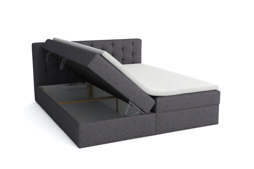 Boxspringbett Schlafzimmerbett DIAGO 200x200cm inkl. Bettkasten