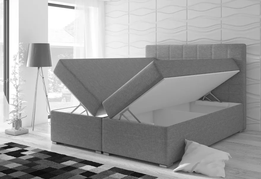 Boxspringbett Schlafzimmerbett OVIEDO 120x200cm Kunstleder Creme