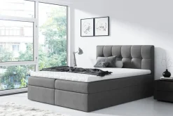 Boxspringbett Schlafzimmerbett CARMEN 140x200cm Anthrazit
