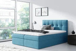 Boxspringbett Schlafzimmerbett CARMEN 200x200cm Hellblau