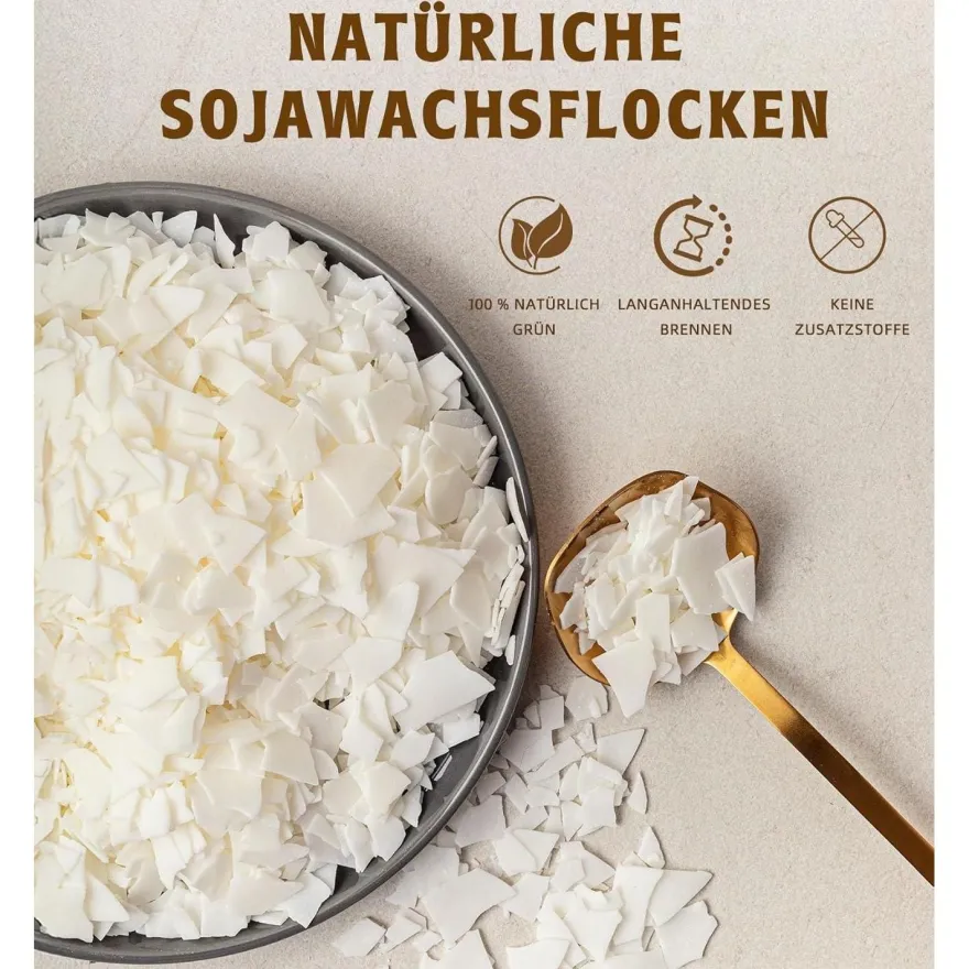 BOYUJK Premium Sojawachs Flocken für Kerzenherstellung, 4kg - 100% Natürlich