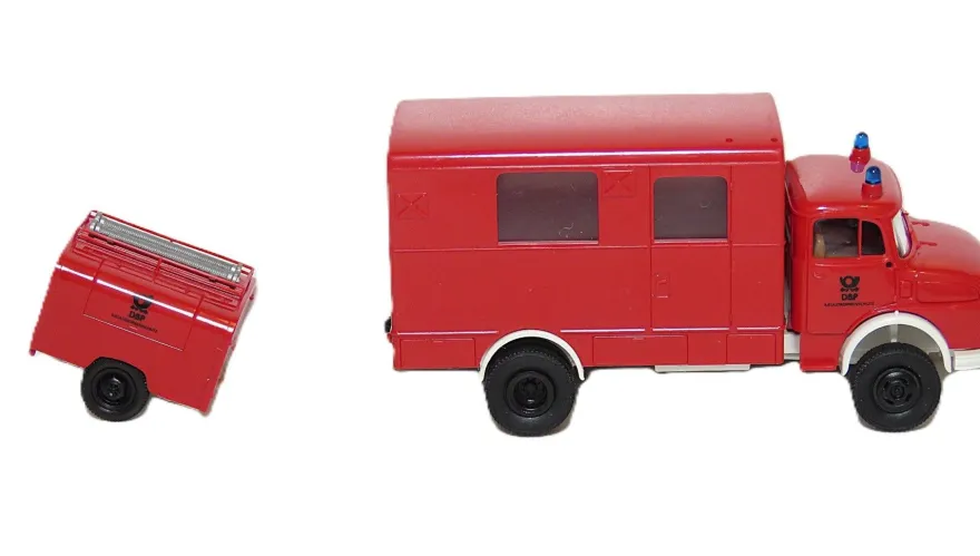 Brekina - Mercedes L/ LA 322 DBP - Gepäckanhänger S 119 Katastrophenschutz - HO 1:87