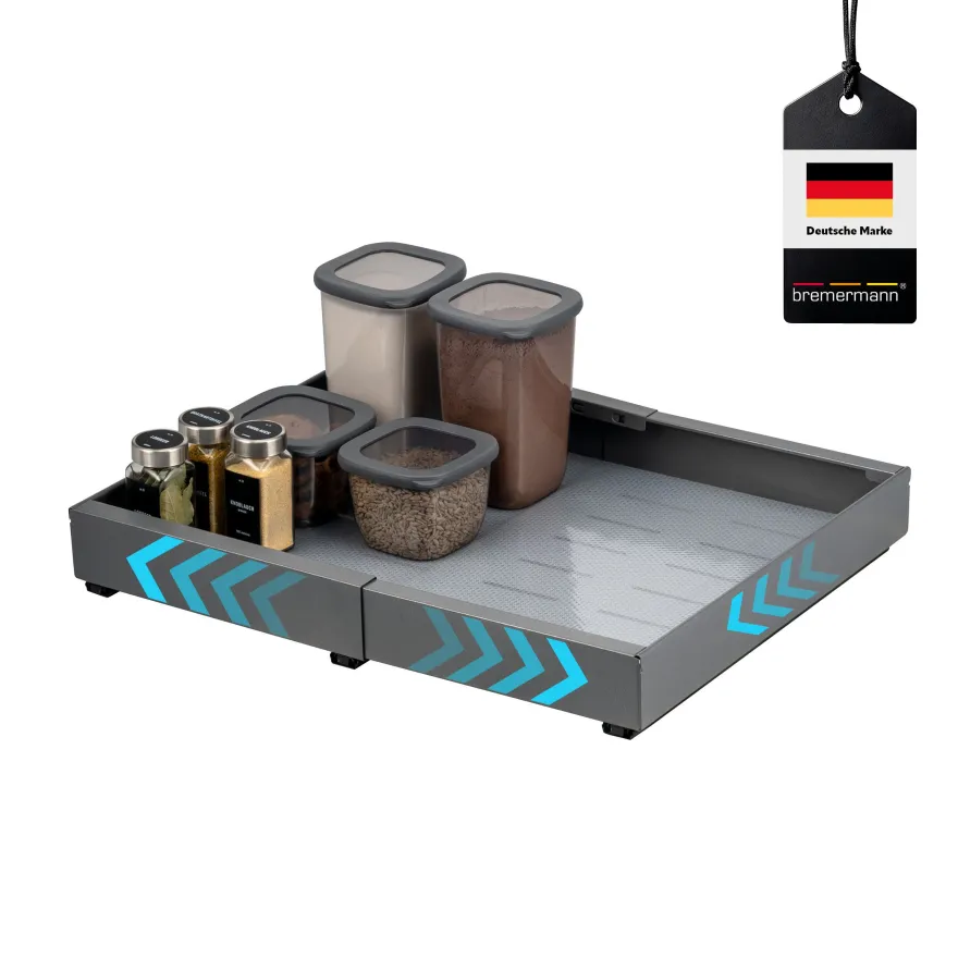bremermann Teleskopschublade zum Kleben oder Bohren, Breite von 31-51 cm grau