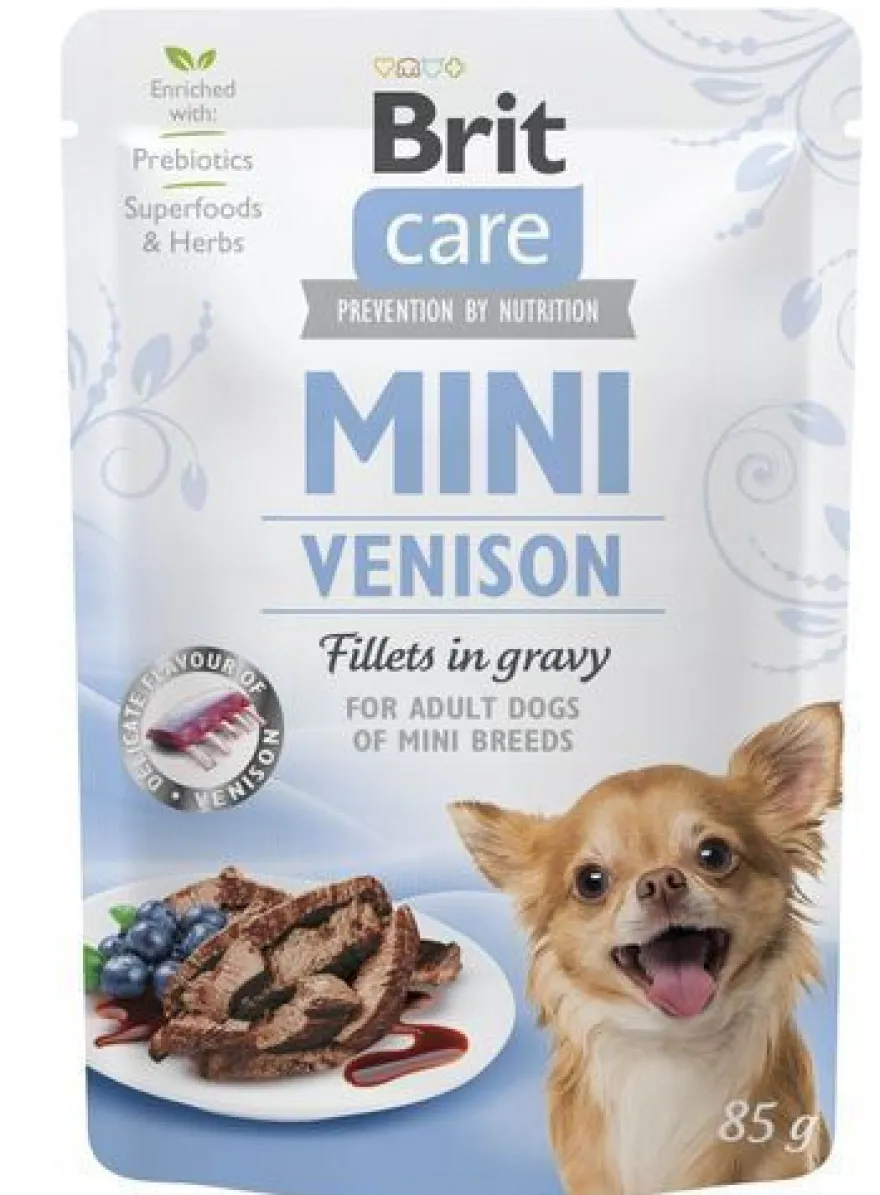 6 * Brit Care Mini Hunde Nassfutter Hirsch Wild 85g
