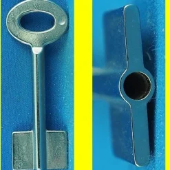 Börkey Doppelbartschlüssel 6202 System Cawi - Länge 65 mm - Halm 5 mm gebohrt