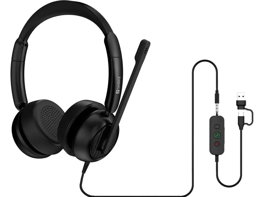 Béro-Headset Sandberg mit Geräuschunterdréckung, schwarz