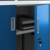 Büro-Metallschrank mit Safe, grau-blau: FILIP II, 900 x 1850 x 400 mm