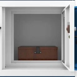 Büro-Metallschrank mit Safe, grau-blau: FILIP II, 900 x 1850 x 400 mm