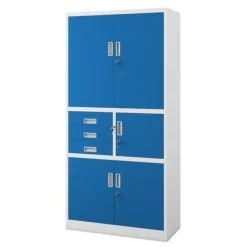 Büro-Metallschrank mit Safe, grau-blau: FILIP II, 900 x 1850 x 400 mm