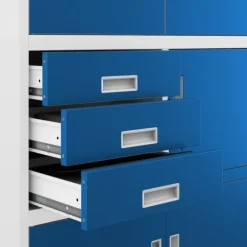 Büro-Metallschrank mit Safe, grau-blau: FILIP II, 900 x 1850 x 400 mm