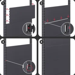 Brooklyn | Gondel Wandregal | B200xH135cm | Inkl. 2 Regalböden | Komplett Set | Verk