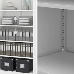 Büroregal aus Metall, verschraubt, mit geschlossener Rückwand, 900 × 1850 × 450 mm