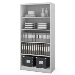 Büroregal aus Metall, verschraubt, mit geschlossener Rückwand, 900 × 1850 × 450 mm