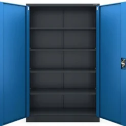 Büroschrank Aktenschrank XXL Metallschrank 185 cm x 115 cm x 40 cm Anthrazit-blau