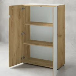 Büro-Set Muenchen 3-teilig, Schreibtisch 160x80 cm, Schrank & Container, Glasfront