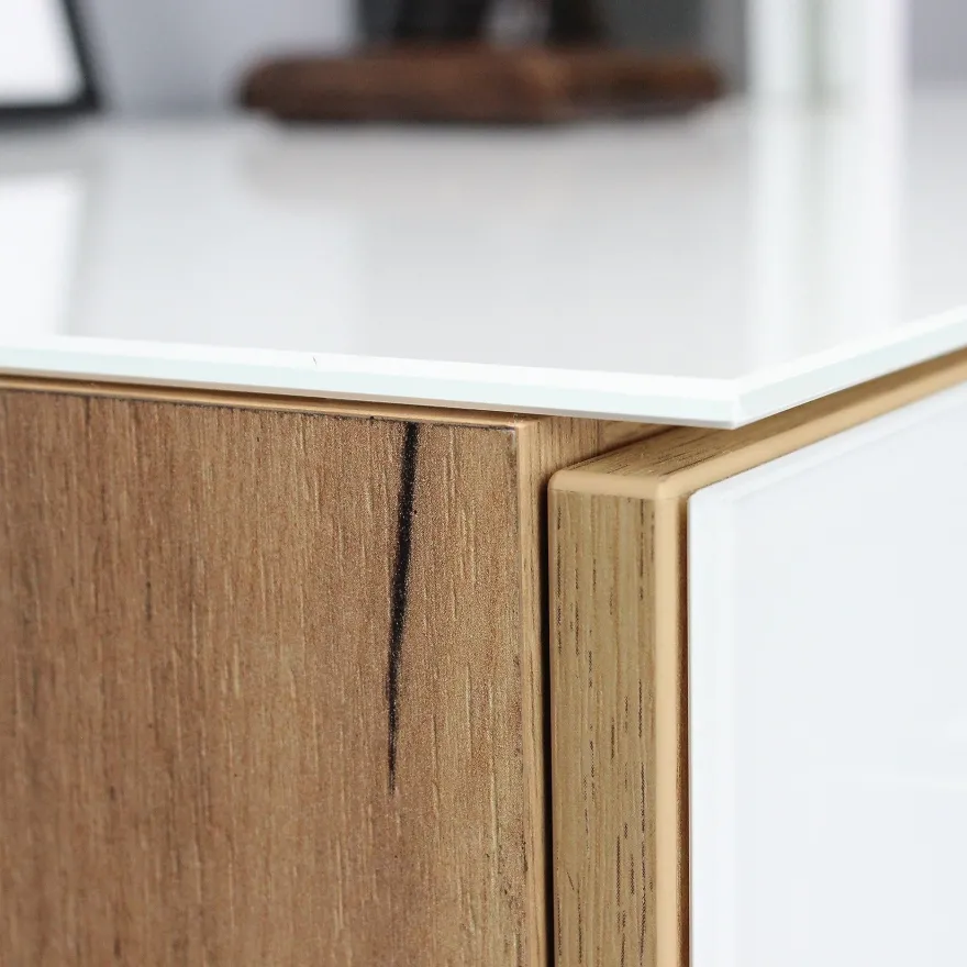 Büro-Set Muenchen 3-teilig, Schreibtisch 160x80 cm, Schrank & Container, Glasfront