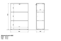 Büro-Set Muenchen 3-teilig, Schreibtisch 160x80 cm, Schrank & Container, Glasfront
