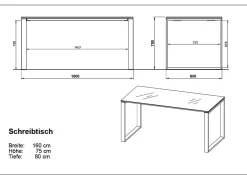Büro-Set Muenchen 3-teilig, Schreibtisch 160x80 cm, Schrank & Container, Glasfront