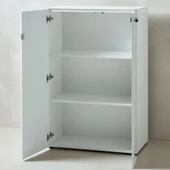 Büro-Set Muenchen 3-teilig, Schreibtisch 160x80 cm, Schrank & Container, Glasfront