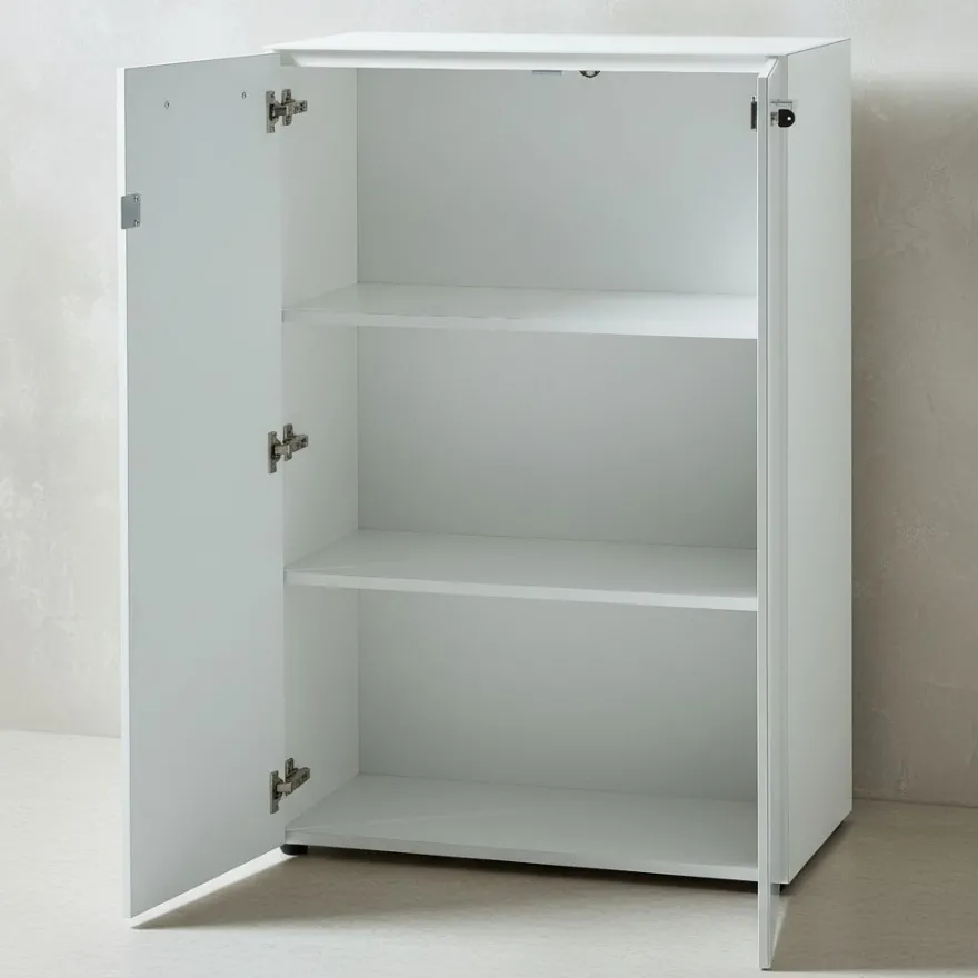 Büro-Set Muenchen 3-teilig, Schreibtisch 160x80 cm, Schrank & Container, Glasfront