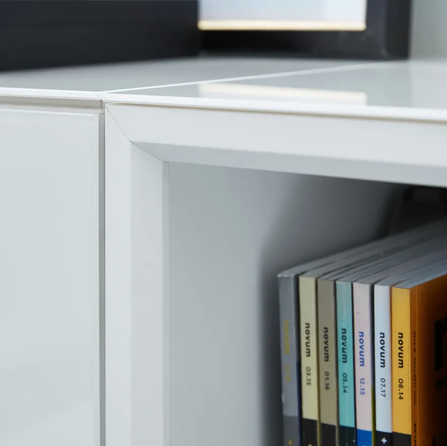 Büro-Set Muenchen 3-teilig, Schreibtisch 160x80 cm, Schrank & Container, Glasfront