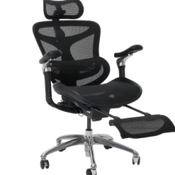 Bürostuhl HWC-N54, Drehstuhl, ergonomisch, Lordosenstütze Fußstütze
