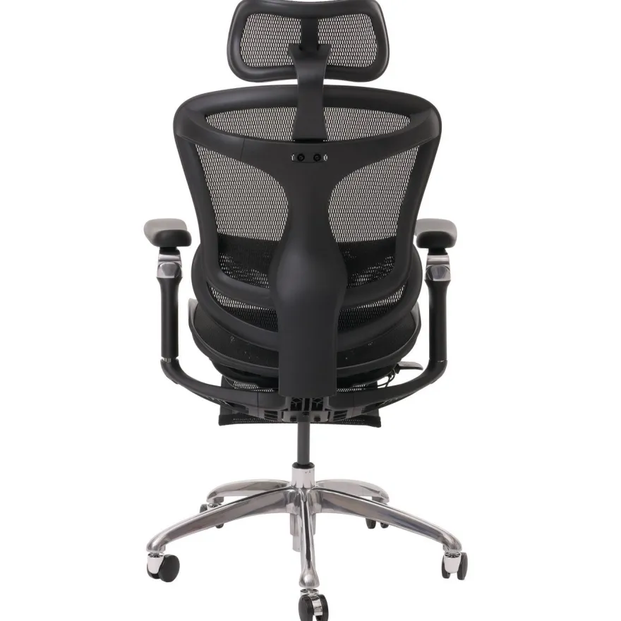 Bürostuhl HWC-N54, Drehstuhl, ergonomisch, Lordosenstütze Fußstütze