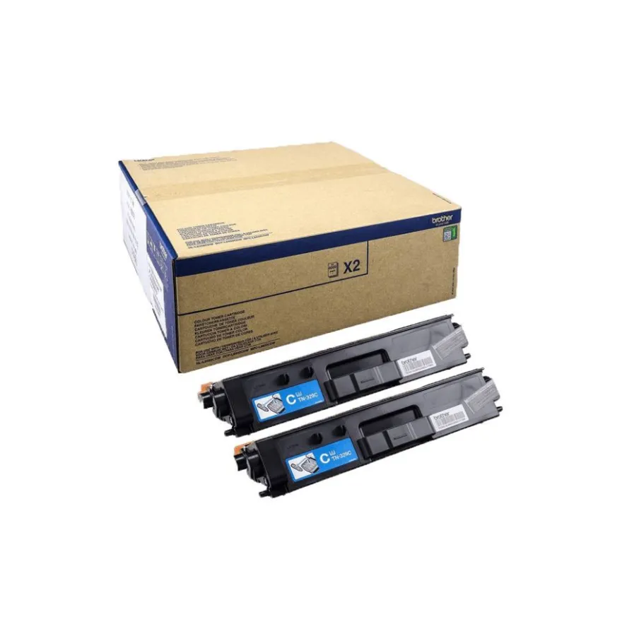 Brother Toner TN-329CTWIN Doppelpack Cyan (12000 Seiten)