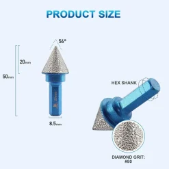 Brschnitt Diamant Fasenbohrer 20mm - Fingerfräser zum Vergrößern von Löchern in