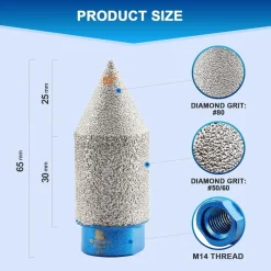 Brschnitt Diamant Fingerfräser 0-25mm M14 - Für Fliesen, Keramik, Marmor