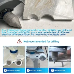 Brschnitt Diamant Fingerfräser 0-25mm M14 - Für Fliesen, Keramik, Marmor
