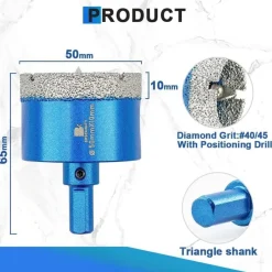 Brschnitt Diamant Fliesenbohrkrone 50mm, 3 Stück mit Zentrierbohrer und