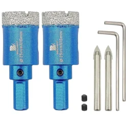 Brschnitt Diamant Fliesenbohrer 25MM, 2 Stück Lochsäge mit Zentrierbohrer für
