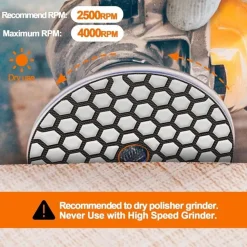 Brschnitt Diamant Polierscheiben Set - 7 Stück, 100mm, Körnung 50, für Granit