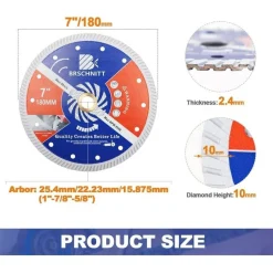 Brschnitt Diamant Trennscheibe 180mm Turbo (10 Stück)