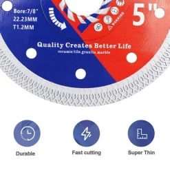 Brschnitt Diamant Trennscheibe 125mm (10er Pack) - Turbo Mesh für harte Fliesen