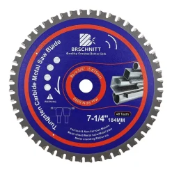 Brschnitt Metallkreissägeblatt 184mm 48T TCT für Stahl, Alu, Kupfer, Baustahl