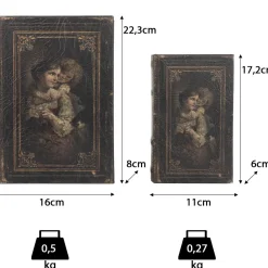 Buchhüllen Set Vintage - 2-teiliges Geheimversteck mit nostalgischem Kunstmotiv - Dek