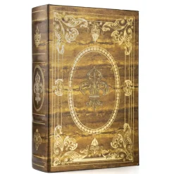Buchhülle Vintage - Geheimversteck mit Fleur-de-Lis - Deko Buchbox für Schmuck & Doku