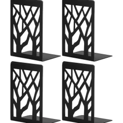 Buchstütze Metall Schwarz 2 Paar für Regal CD DVD Kinder - 18cm H x 12cm T