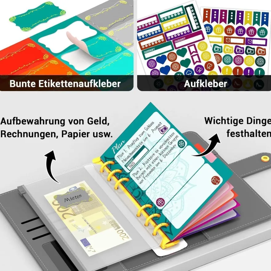 Budget Planner Deutsch A6 Finanzplaner Sparbuch Haushaltsbuch Geldsparmappe