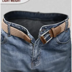 Bulliant Herren Flechtgürtel Stretchgürtel, Stoffgürtel Elastisch, Golfgürtel