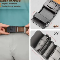 Bulliant Herren Gürtel 2er Pack: Automatik Ratsche Leder, 35mm Breit