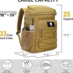Bunnychic Taktischer Kühlrucksack 25L - Isolierter, Auslaufsicher