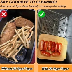 Bykitchen 150er Airfryer Backpapier für Ninja Flex Drawer Dual Zone AF500EU