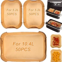 Bykitchen 150er Airfryer Backpapier für Ninja Flex Drawer Dual Zone AF500EU