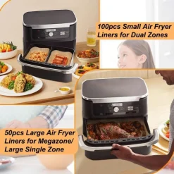 Bykitchen 150er Airfryer Backpapier für Ninja Flex Drawer Dual Zone AF500EU