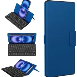 CACOE Bluetooth Tastatur mit Ständer, Mini, Ultraflach, Faltbar, Dual-Channel