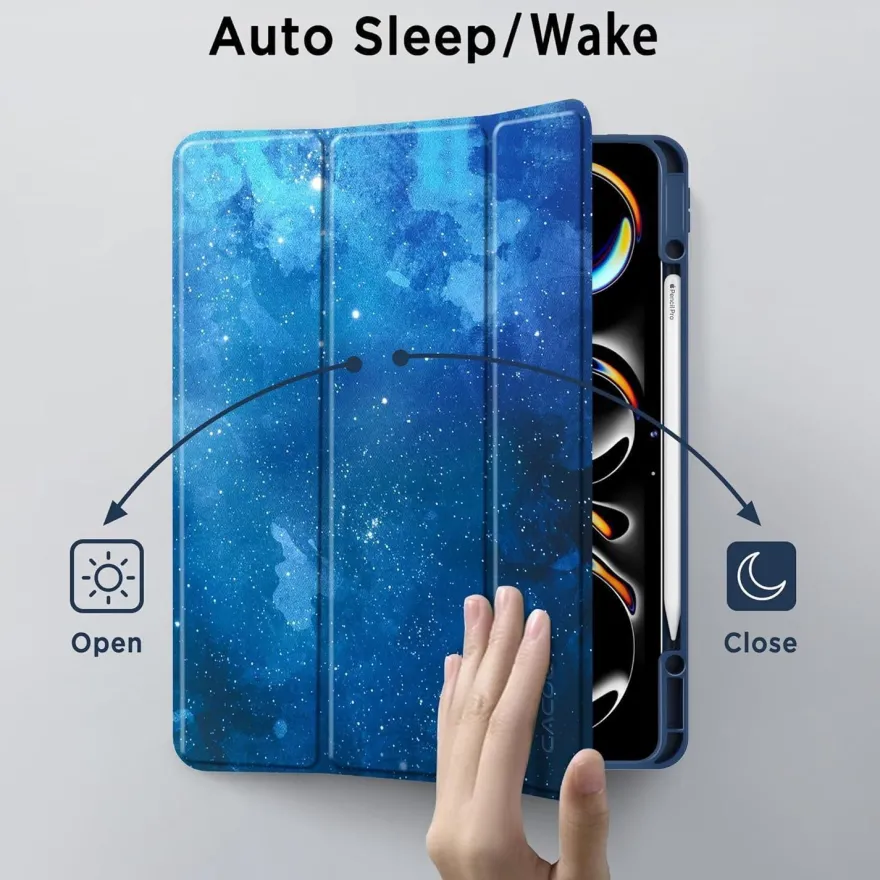 CACOE Hülle für iPad Pro 13 M4 (2024) mit Stifthalter, Schlank, Ständer, Auto