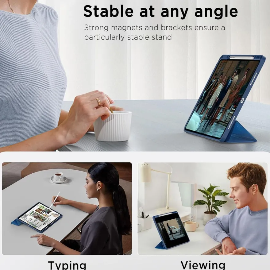 CACOE Hülle für iPad Pro 13 M4 (2024) mit Stifthalter, Schlank, Ständer, Auto